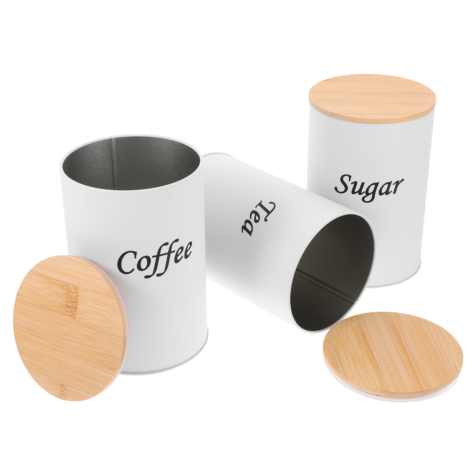 Canister Coffee Sugar Tea - Набор из 3 герметичных круглых контейнеров: