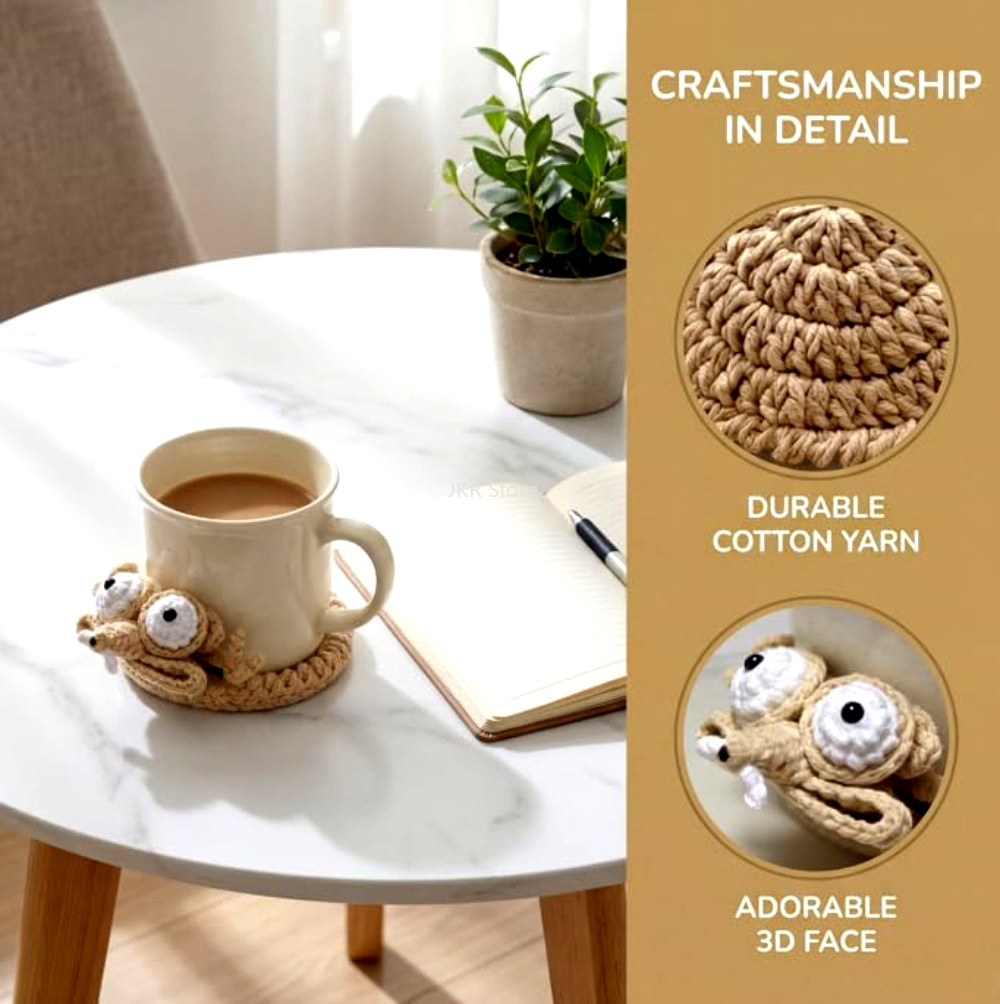 Coffee Tea Station - Вязаные крючком подставки под чашки в