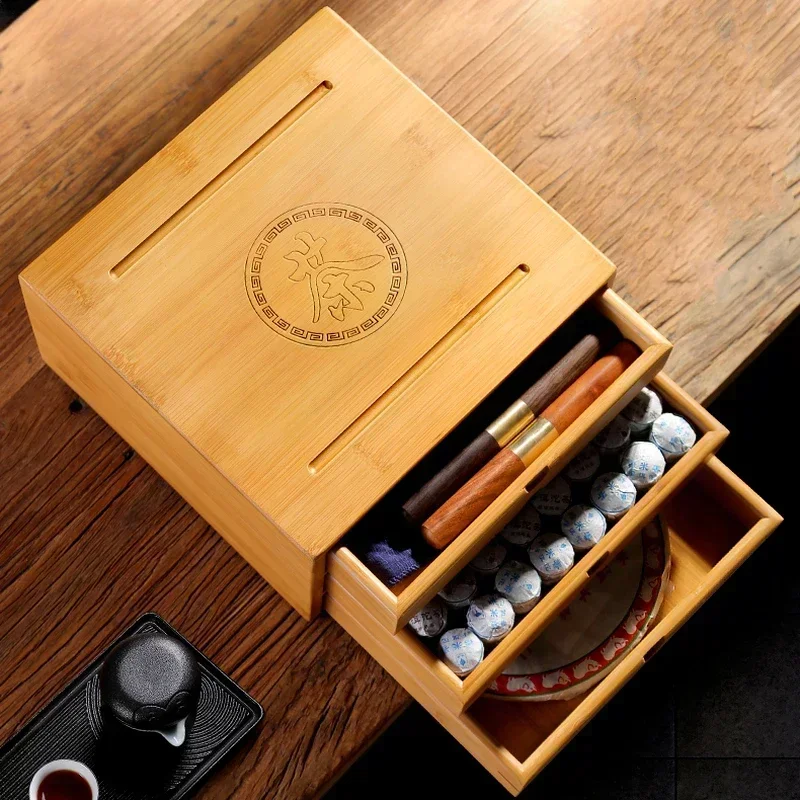 Новый бамбуковый ящик для хран – обзор и цена Bamboo Tea Tray