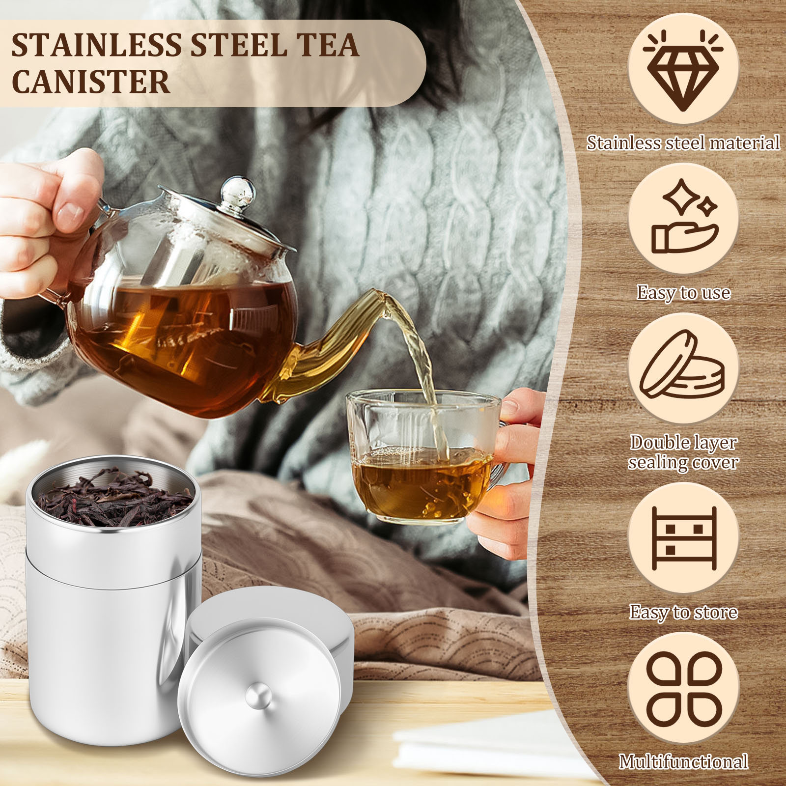 Банки из нержавеющей стали с ч – обзор и цена Canister Coffee Sugar Tea