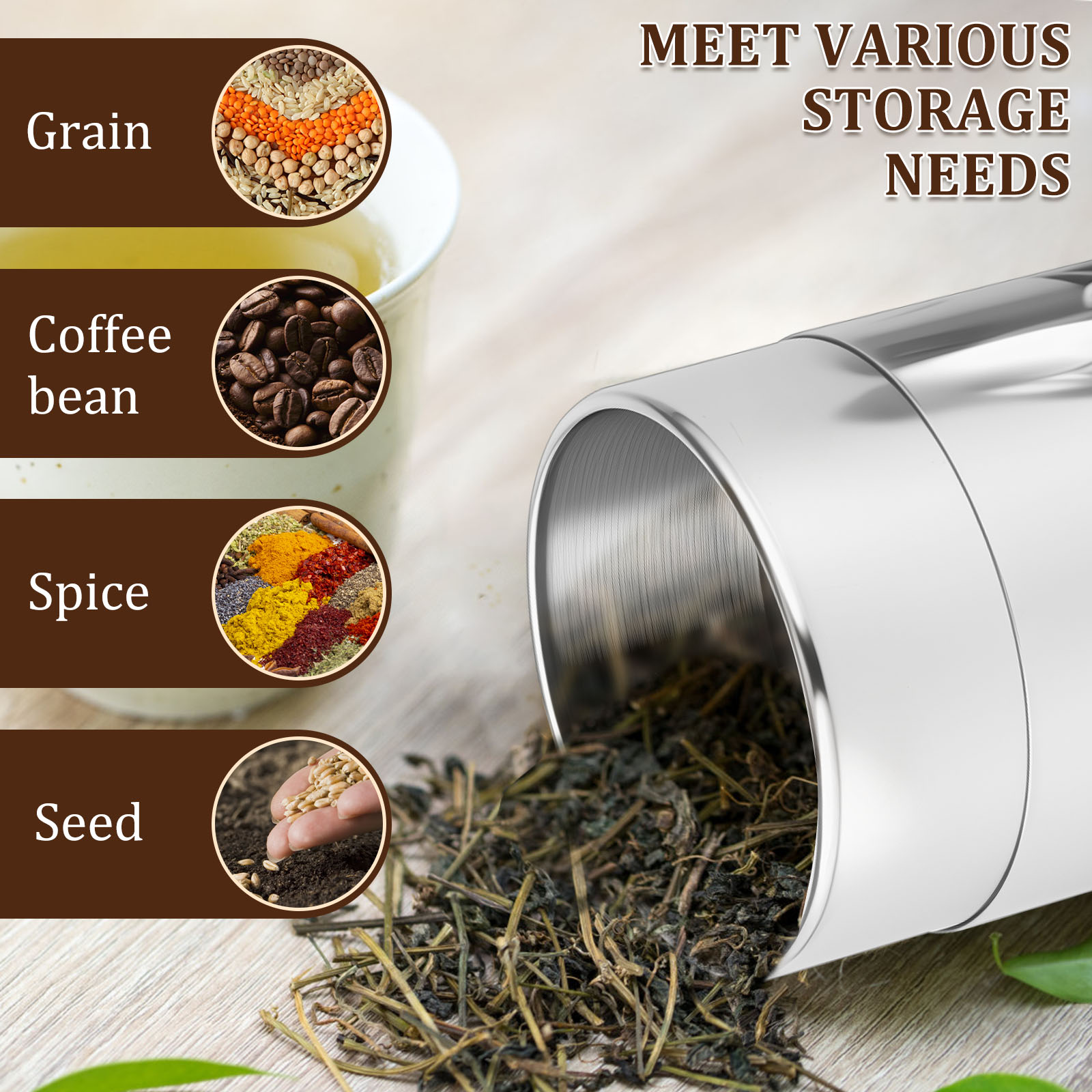 Банки из нержавеющей стали с ч – обзор и цена Canister Coffee Sugar Tea