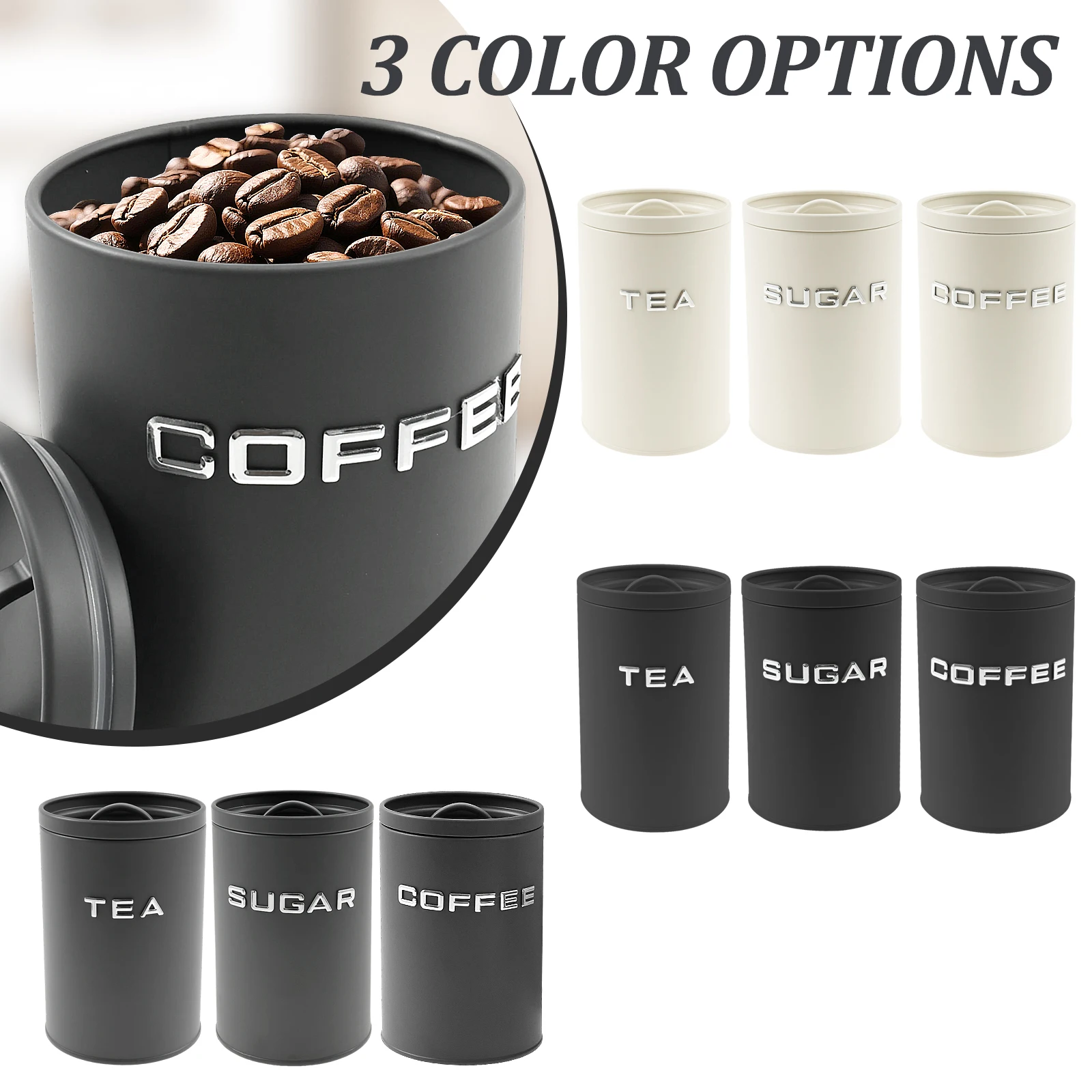 3 шт., банка для чая, кофе, са – обзор и цена Canister Coffee Sugar Tea