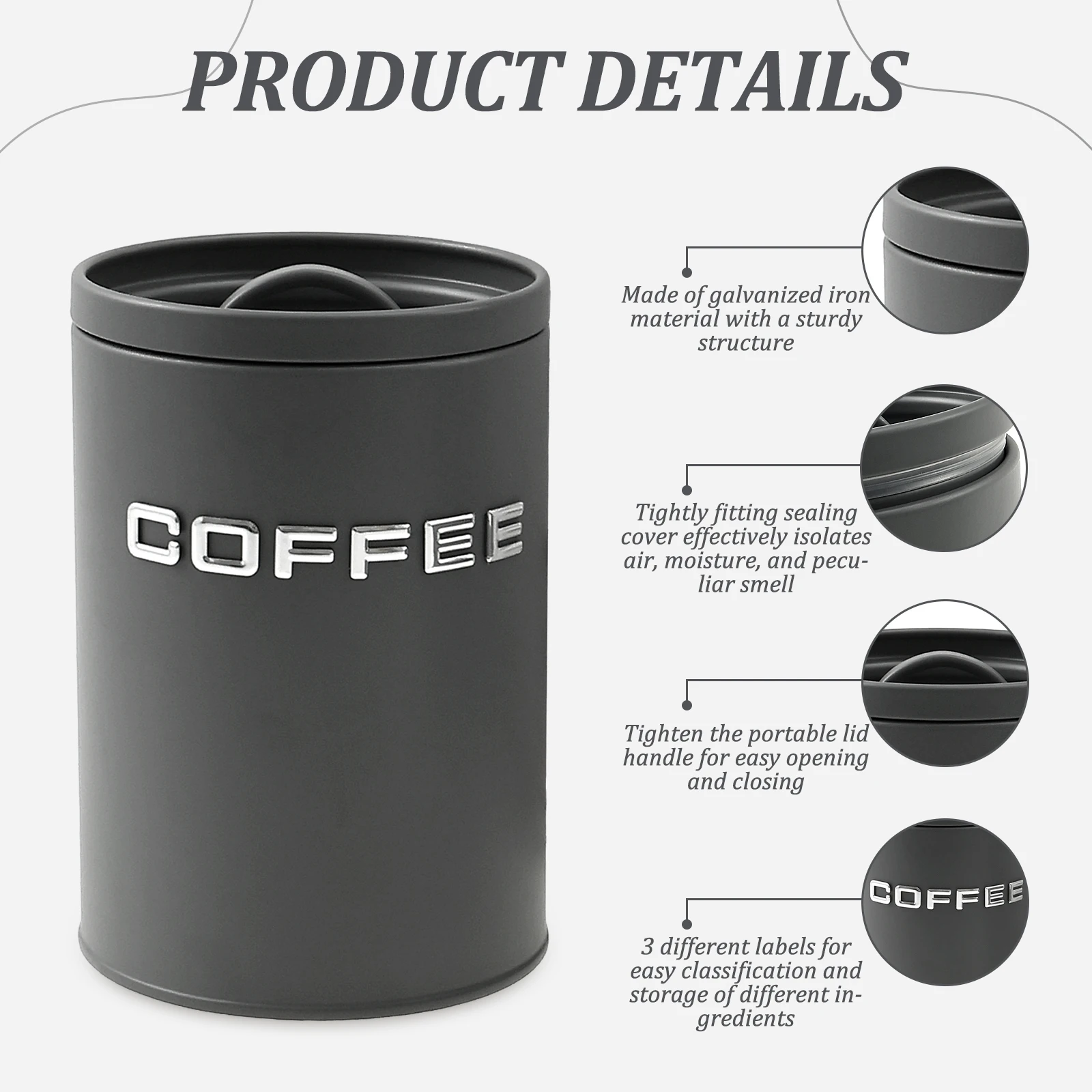 3 шт., банка для чая, кофе, са – обзор и цена Canister Coffee Sugar Tea